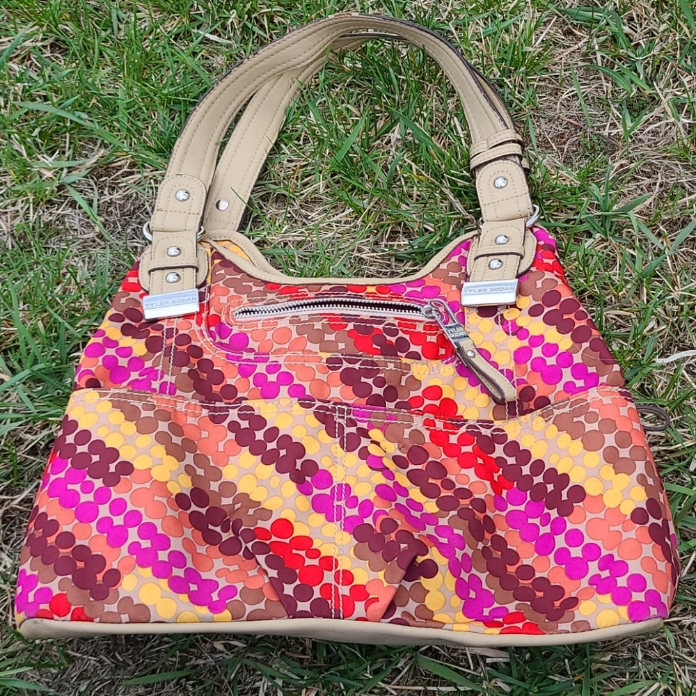 Tyler Rodan Handbag with Bright Polka-dots